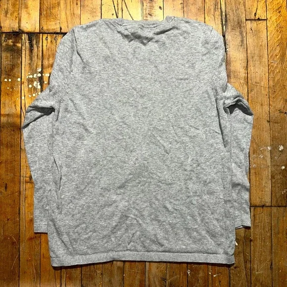 Tommy Hilfiger Sweater Mens XL Gray Dog Graphic Long Sleeve Ribbed Hem Crew Neck - Picture 2 of 7